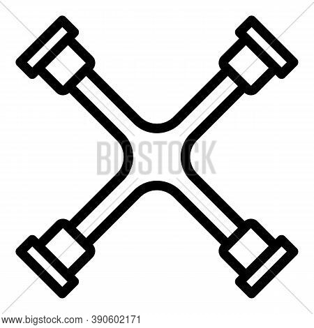 Wrench Car Icon. Outline Wrench Car Vector Icon For Web Design Isolated On White Background