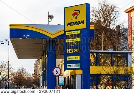 Petrom Gas Station In Bucharest, Romania , 2020