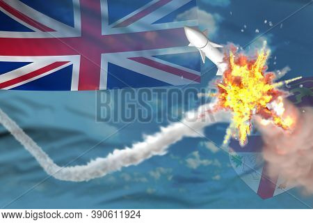 Strategic Rocket Destroyed In Air, Fiji Ballistic Missile Protection Concept - Missile Defense Milit