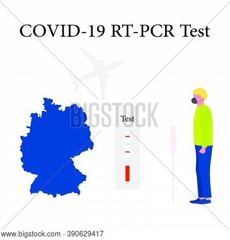 Vector Illustration Carrying Out Rt Pcr Test To Diagnose Coronavirus Infection. Germany People Prote