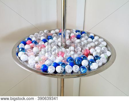 Catholic Rosaries In A Pious Articles Shop For Sale, Selective Focus