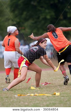 Donna Flag Football Player pratiche tecnica