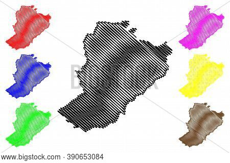 Ribeirao Preto City (federative Republic Of Brazil, Sao Paulo State) Map Vector Illustration, Scribb