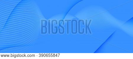 Blue Gradient Background. Abstract Flow Shape Brochure. Vivid Technology Landing Page. Light Geometr