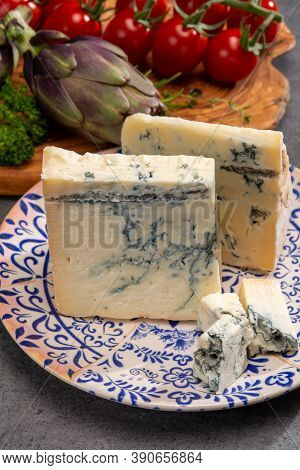 Cheese Collection, Italian Gorgonzola Cheese Made From Unskimmed Cow Milk In Piedmont And Lombardy