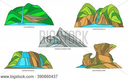 Set Of Malaysia Natural Landmarks, Nature Icons