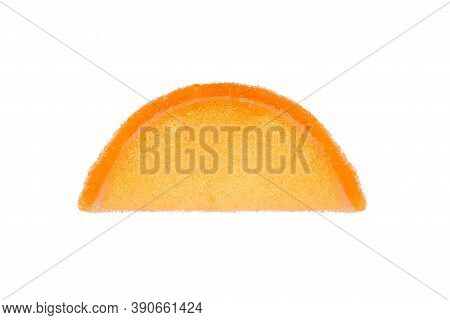 Colored Slice Of Marmalade In Sugar Isolated On White Background