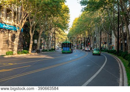 Tbilisi, Georgia - 18 October, 2020: Restored Chavchavadze Avenue In Tbilisi