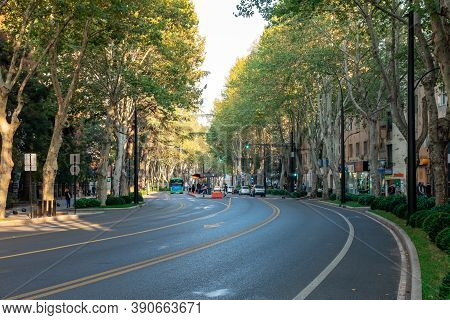 Tbilisi, Georgia - 18 October, 2020: Restored Chavchavadze Avenue In Tbilisi