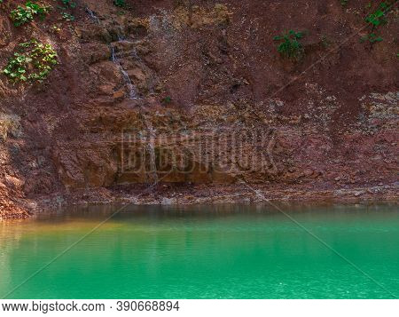Beautiful View Of Forest Lake Sea Eye In Sunny Summer Day. Lakes Of Mari El Republic, Russia.