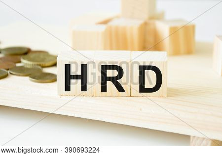 Hrd Word Written On Wood Block. Faqs Text On Table, Concept. High Quality Photo