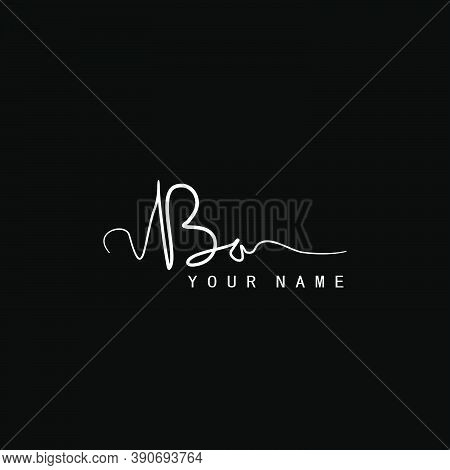 Signature Logo B And A, Ba Initial Letter. Handwriting Calligraphic Signature Logodesign.