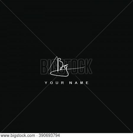 Signature Logo  B And G, Bg Initial Letter. Handwriting Calligraphic Signature Logodesign.