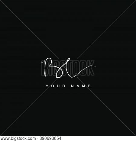 Signature Logo  B And V, Bv Initial Letter. Handwriting Calligraphic Signature Logodesign.
