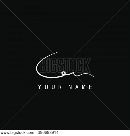 Signature Logo G And N, Gn Initial Letter. Handwriting Calligraphic Signature Logo Design.