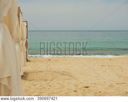 Empty Sand Beach At Kleopatra Beach In Alanya