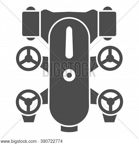 Underwater Robot Solid Icon, Robotization Concept, Underwater Vehicle Sign On White Background, Auto