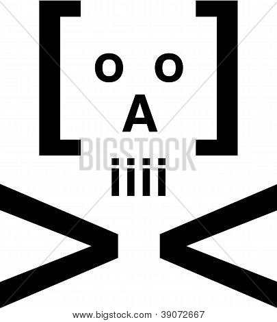 Schädel hergestellt aus Zeichen