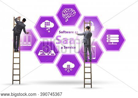Software as a service - SaaS concept with businessman