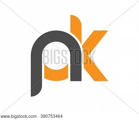 Stylized Lowercase Letters P And K Are Linked By A Single Line For A Logo, Monogram, Or Monogram. Ve