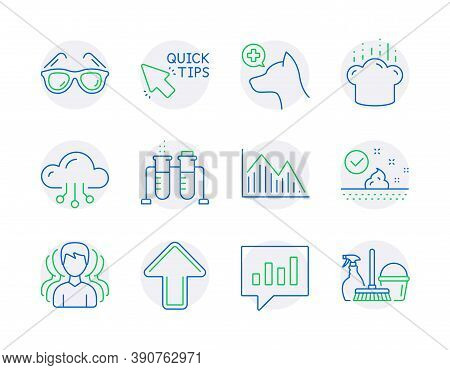 Business Icons Set. Included Icon As Veterinary Clinic, Sunglasses, Analytical Chat Signs. Investmen