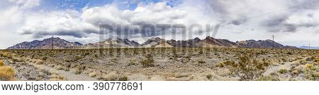 Landscape In Bad Weather At Death Valley Junction With View To The Death Valley Mountains