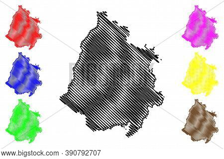 Bucaramanga City (republic Of Colombia, Department Of Santander) Map Vector Illustration, Scribble S