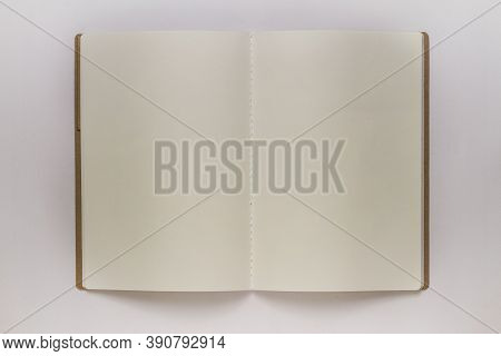 A Blank Book On White Background Stock Photo