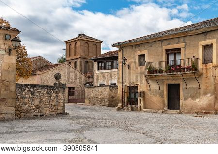 Square Of The Medieval Town Of Pedraza In The Province Of Segovia (spain)