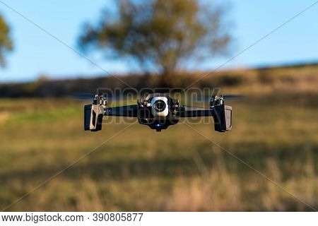 Miercurea Ciuc, Romania- 21 October 2020: Flying Parrot Anafi 4 K 21 Megapixel Drone Camera.