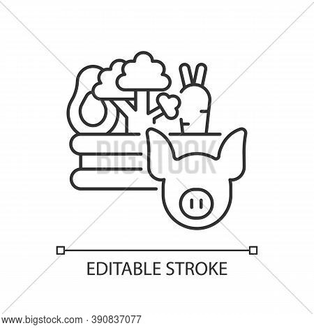Food And Agriculture Linear Icon. Agribusiness. Farming Business. Livestock Industry. Thin Line Cust