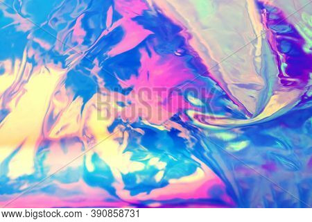 Abstract Holographic Background, Bright Iridescent Neon Colors, Blurred, Beautiful 90s Style Wall Pa