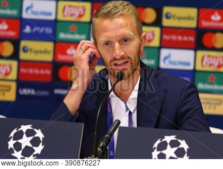 Kyiv, Ukraine - September 29, 2020: Gent Manager Wim De Decker Attends The Press-conference After Th