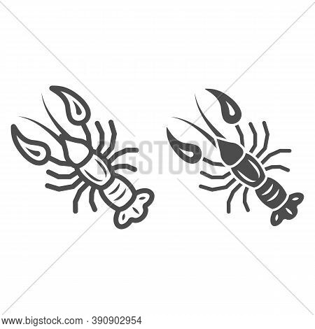 Boiled Crayfish For Beer Festival Line And Solid Icon, Oktoberfest Concept, Well-done Crayfish Sign 