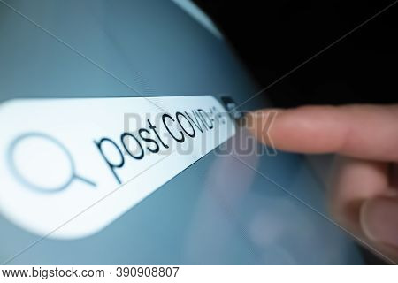 Searching Information On Post Covid 19 Era, Shot With Macro Probe Lens