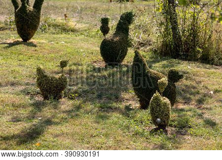 Eyrignac, France - September 2, 2018: The Picturesque Jardins Du Manoir D Eyrignac In Dordogne. Fran