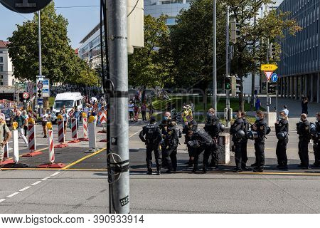 Demonstration In Odeansplatz, Munich, Germany On The 12.09.2020, Protest Against Corona Regulations 