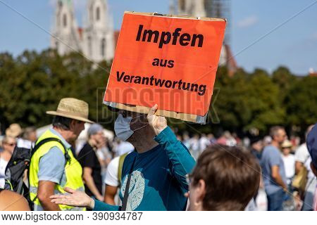 Demonstration In Theresienwiese, Munich, Germany On The 12.09.2020, Protest Against Corona Regulatio