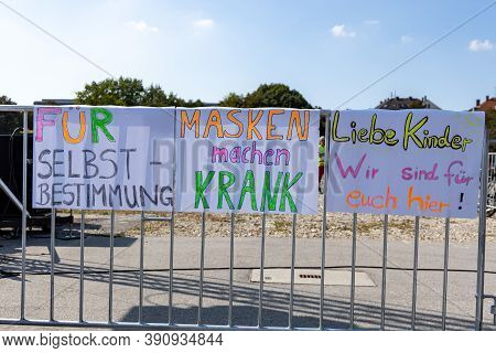 Demonstration In Theresienwiese, Munich, Germany On The 12.09.2020, Protest Against Corona Regulatio