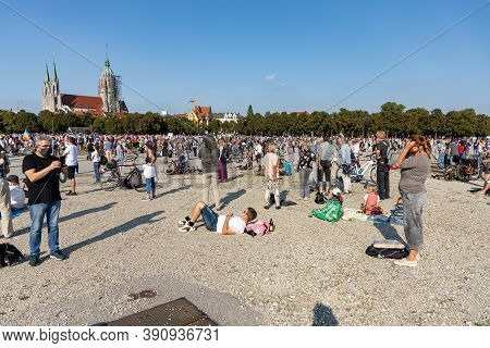 Demonstration In Theresienwiese, Munich, Germany On The 12.09.2020, Protest Against Corona Regulatio