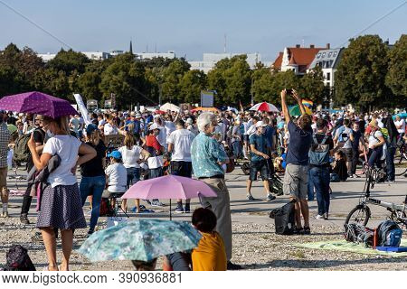 Demonstration In Theresienwiese, Munich, Germany On The 12.09.2020, Protest Against Corona Regulatio
