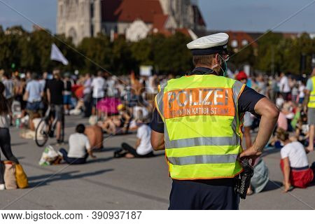 Demonstration In Theresienwiese, Munich, Germany On The 12.09.2020, Protest Against Corona Regulatio