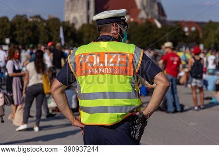 Demonstration In Theresienwiese, Munich, Germany On The 12.09.2020, Protest Against Corona Regulatio