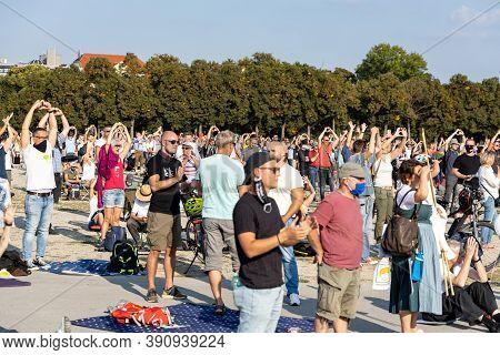 Demonstration In Theresienwiese, Munich, Germany On The 12.09.2020, Protest Against Corona Regulatio