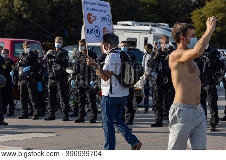 Demonstration In Theresienwiese, Munich, Germany On The 12.09.2020, Protest Against Corona Regulatio