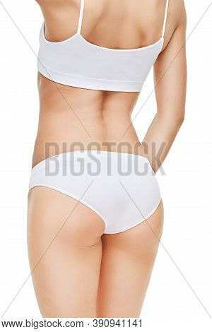 Womans Booty Close-up Isolated On White Background