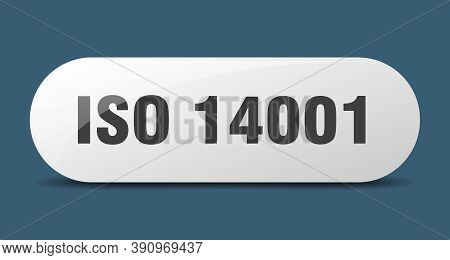 Iso 14001 Button. Sticker. Banner. Rounded Glass Sign