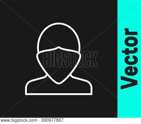 White Line Vandal Icon Isolated On Black Background. Vector