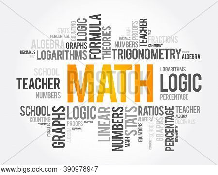 Math Word Cloud Collage, Education Concept Background
