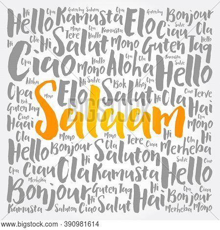 Salaam (hello Greeting In Persian,farsi) Word Cloud In Different Languages Of The World